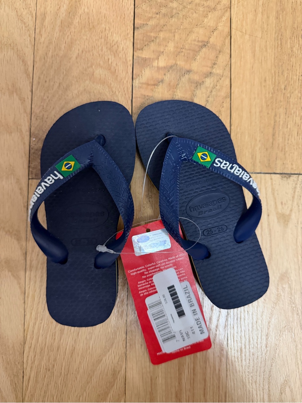 NWT Havaianas Men’s Navy Brasil Flip Flops 10c